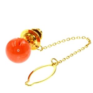 11.2ct Coral Coral Tie pin K18 Yellow Gold  1.9g
